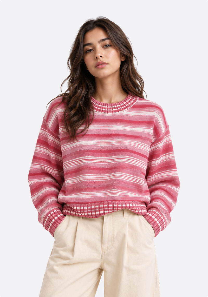 Rose Stripe Knit Sweater - back view 2